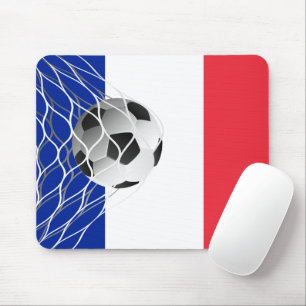 Tapis De Souris Bal De Football Sur Drapeau Français