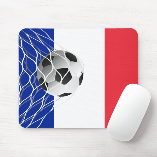 Tapis De Souris Bal De Football Sur Drapeau Français (Avec souris)