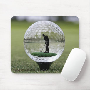 Tapis De Souris Bal De Golf En Verre Avec Lecteur De Golf À L'Inté