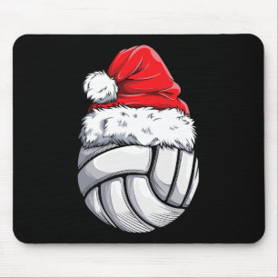 Tapis De Souris Bal de volley-ball de Noël Santa Hat Funny Sport X