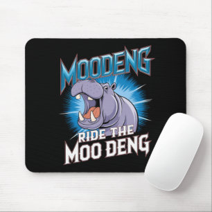 Tapis De Souris Balade à dos d'hippopotame MOO DENG The MOO DENG