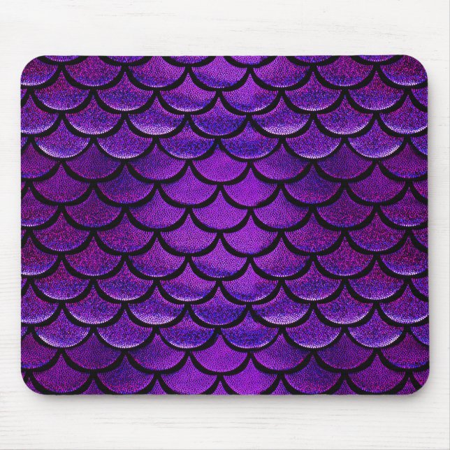 Tapis De Souris Balances de sirènes bleues et violettes (Devant)