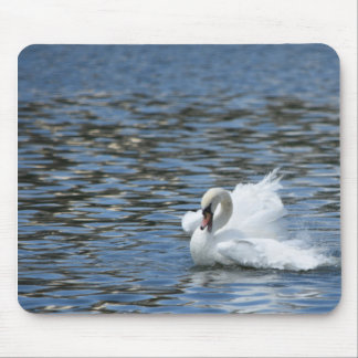 Tapis De Souris Balayage de cygne dans l'eau