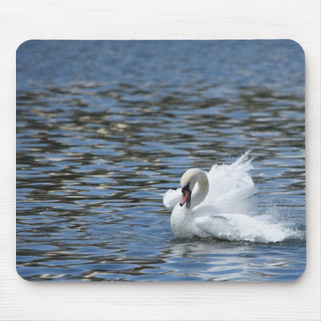 Tapis De Souris Balayage de cygne dans l'eau (Devant)