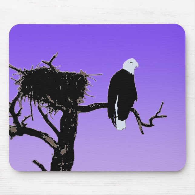 Tapis De Souris Bald Eagle at Sunset - Art original de la faune (Devant)