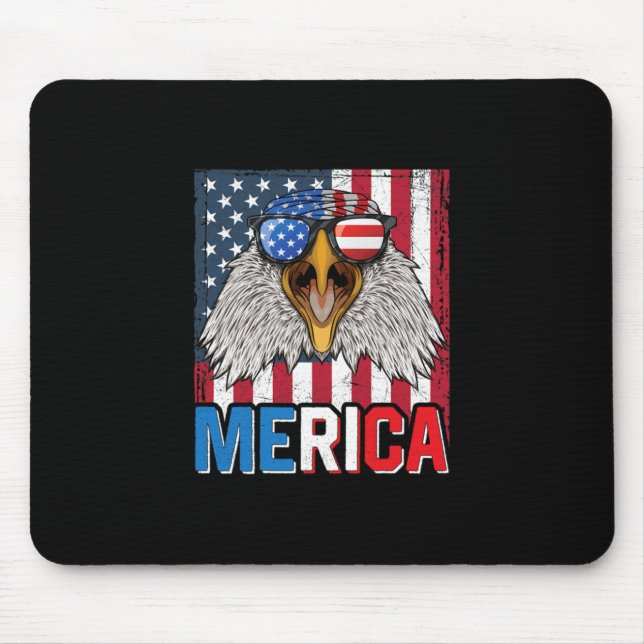 Tapis De Souris Bald Eagle Merica 4 juillet (Devant)