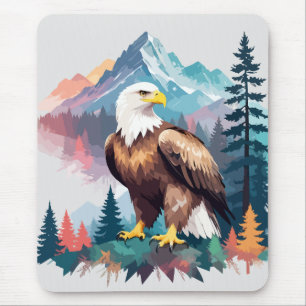 Tapis De Souris Bald Eagle Vector Art Animal Majestic Nature