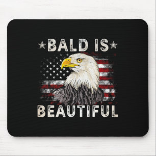 Tapis De Souris Bald Est Belle 4 juillet Jour De L'Indépendance Am
