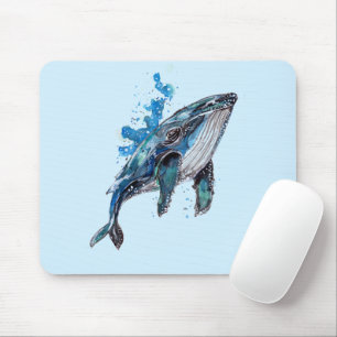 Tapis De Souris Baleine à bosse bleue