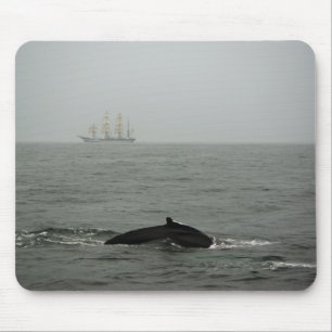 Tapis De Souris Baleine à bosse et grand navire Mousepad