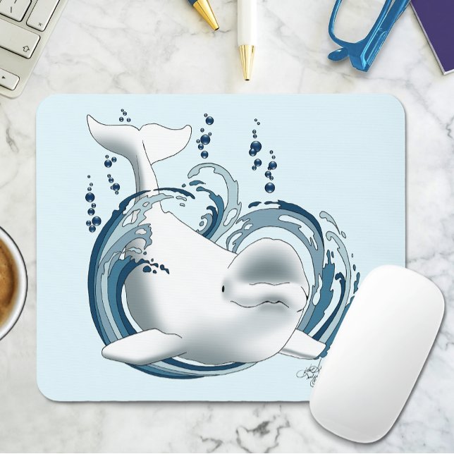 Tapis De Souris Baleine Béluga Bleue (Créateur téléchargé)
