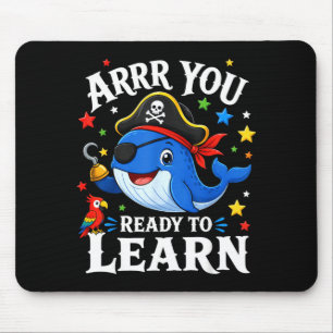 Tapis De Souris Baleine enseignante pirate drôle arrr prête à appr