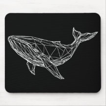 Tapis de souris baleine géométrique moderne