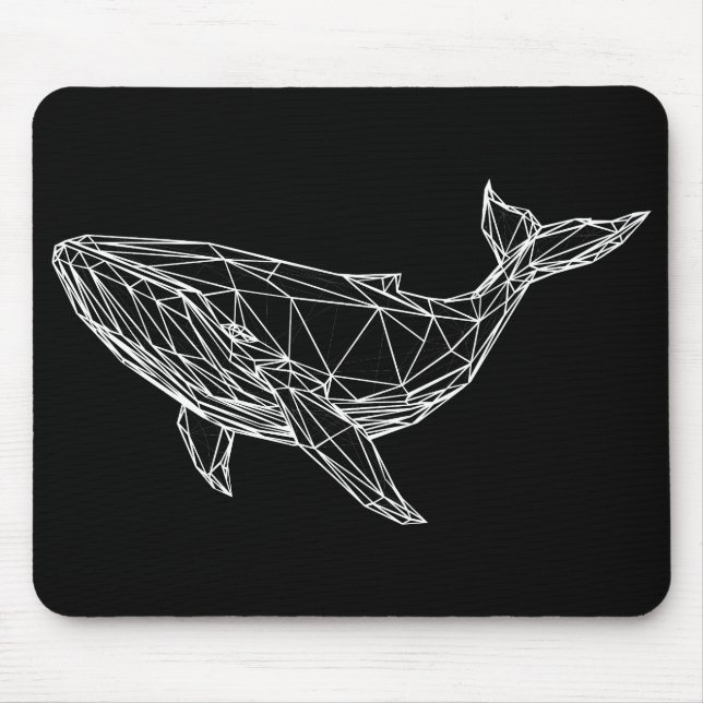 Tapis de souris baleine géométrique moderne (Devant)