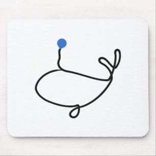 Tapis De Souris Baleine minimaliste, dessin en une ligne avec gout