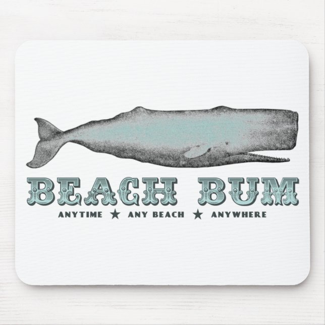 Tapis De Souris Baleine vintage Beach Bum N'Importe Quel Moment Pl (Devant)