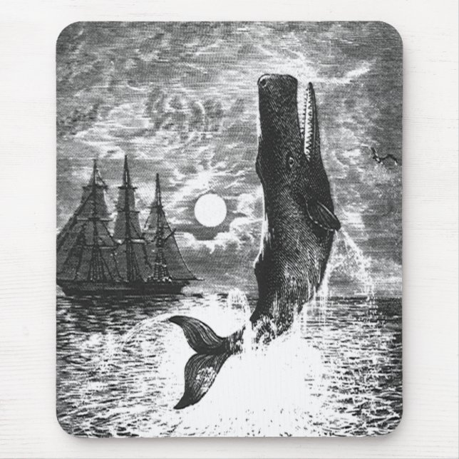 Tapis De Souris Baleine vintage, Vie Marine Animaux (Devant)