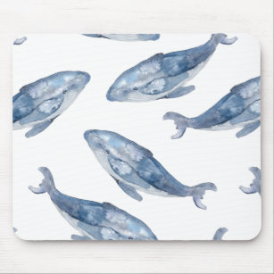 Tapis De Souris Baleines à bosse en aquarelle