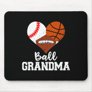 Tapis De Souris Ball Grand-mère Amusant Baseball de basket-ball Fo