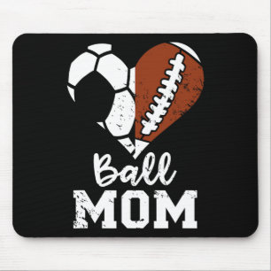 Tapis De Souris Ball Maman Coeur Drôle Football Soccer Maman