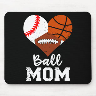 Tapis De Souris Ball Maman Drôle Baseball Football Football Basket