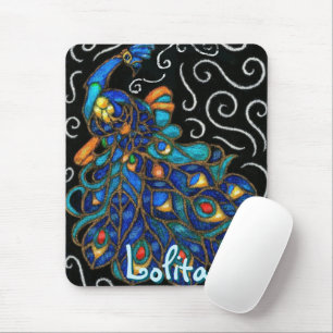 Tapis De Souris Balle à paon à balais à balais Pastel Bird Personn