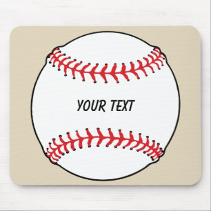 Tapis De Souris Balle de baseball avec texte personnalisé