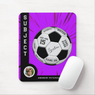 Tapis De Souris Balle de Football Personnalisée Gras Fonte Rose Ja