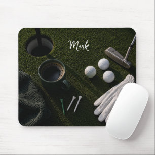 Tapis De Souris Balle de golf sur le green prête à être jouée