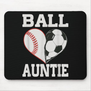 Tapis De Souris Balle Tatie Baseball Football Joueur Cœur Amour 