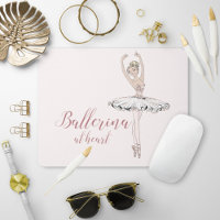Ballerina au coeur Citation simple rose pâle Parti
