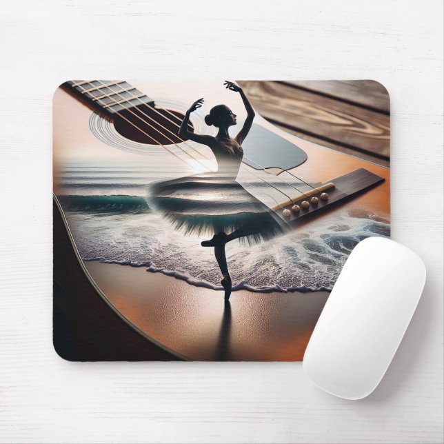 Tapis De Souris Ballerina Dancer dans une guitare (Avec souris)