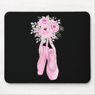 Tapis De Souris Ballerina Pointe Chaussures Fleurs Ballet Danseur 