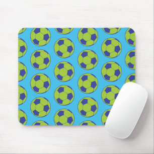 Tapis De Souris Balles de football vertes Amateurs de sports Joueu