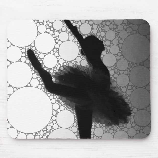 Tapis De Souris Ballet Black Blanc Danse Ballerina (Devant)