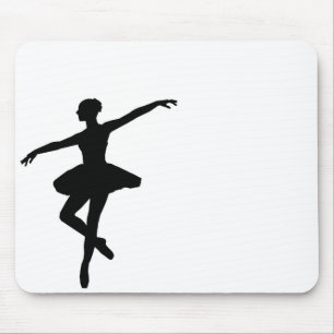 Tapis De Souris Ballet simple Ballerina noir blanc