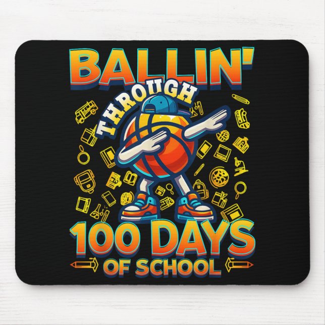 Tapis De Souris Ballin À Travers 100 Jours D'École 100ème Smarter  (Devant)
