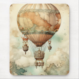 Tapis De Souris Ballon à air chaud à vapeur vintage (5)