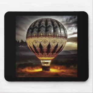 Tapis De Souris Ballon à Air Chaud avec Design Baroque Intriqué