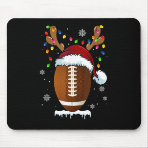 Tapis De Souris Ballon de football de Noël Santa Lights Drôle Garç