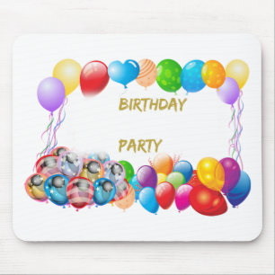 Tapis De Souris Ballons d'anniversaire rose