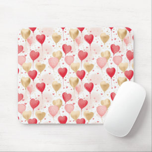 Tapis De Souris Ballons de coeur rose et or de Valentine