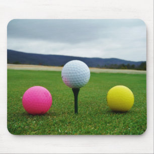 Tapis De Souris Ballons de golf colorés, tee de montagne