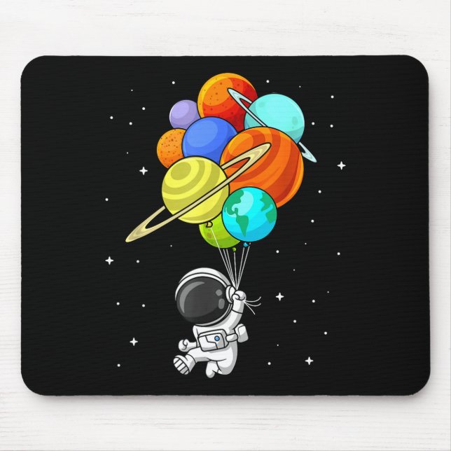 Tapis De Souris Ballons de planète d'astronaute Système solaire Es (Devant)