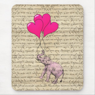 Tapis De Souris Ballons d'éléphant rose