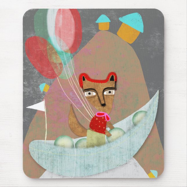 Tapis De Souris Balloons Fox Navigateur Pod de pois (Devant)