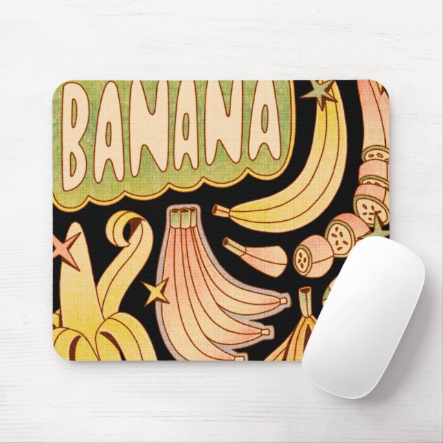 Tapis De Souris Banane / Illustration de banane (Avec souris)