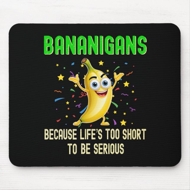 Tapis De Souris Bananigans, Go Bananes, Vibes Positives Fruit (Devant)
