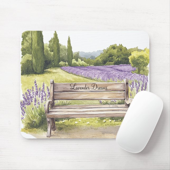 Tapis De Souris Banc Rêves de Lavande (Avec souris)