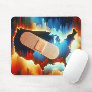 Tapis De Souris Bandage sur une carte Neon USA